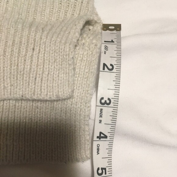 ✨️3 For $20✨️ Womens M sparkly green cream striped sweater Y2K Artsy Preppy - Picture 9 of 9